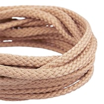 Bobine 50m Cordon damier polyester 5mm beige foncé