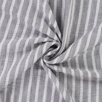 Tissu aspect Lin rayé Gris