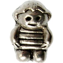 MégaCréa - Perle métal grand trou 15mm Bonhomme