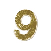 Chiffres en cire - 9 - , or, 9mm, 2 pces