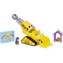 Pat patrouille ruben et son grand bulldozer deluxe transformable + 3 figurines chien - paw patrol the movie - spin master