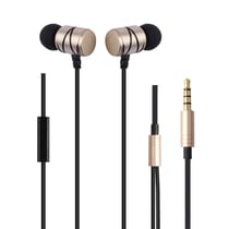 Écouteurs Intra-Auriculaires Kit Mains Libres Stéréo Jack 3.5Mm Universel Doré YONIS