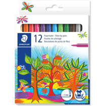 12 feutres de coloriage - Pointe moyenne - Coloris assortis - Staedtler - Noris 325
