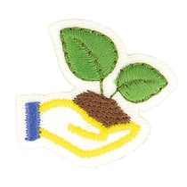 Ecusson thermocollant éco friendly tissu bio main 7cm x 5cm