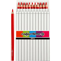 Crayons de Couleur Colortime, L : 17,45 cm, mine 5 mm, JUMBO, rouge, 12pièces/ 1 Pq.