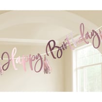 Bannière Lettre personnalisable Rose Gold Birthday (2.74 m)