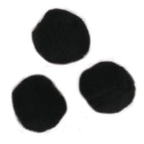 Pompons, noir, 20 mm, 50 pces