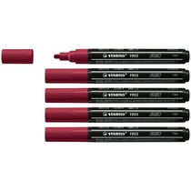 Lot de 5 marqueurs acrylique pointe moyenne - STABILO FREE T300 - Pourpre