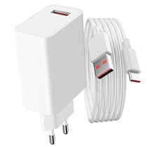 Chargeur secteur USB 33W + Câble USB vers USB-C blanc, Produit officiel Xiaomi