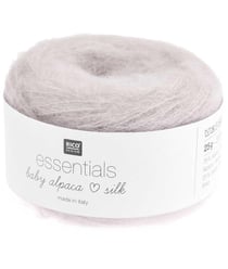 Fil exceptionnel à tricoter Essentials Baby Alpaca Loves Silk - 25GR - Rico Design 001 Gris Nature