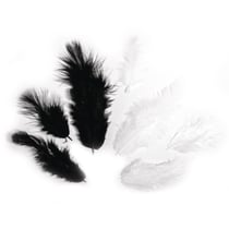 Mélange de plumes, noir / blanc, 3 - 10 cm, 10 g