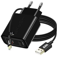 Chargeur Secteur USB / USB-C 20W PD QC 3.0 avec Câble USB-C Akashi Noir
