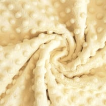 Tissu minky à pois, haute qualité, jaune pastel - au mètre, par 50 cm - Laize : 150 cm