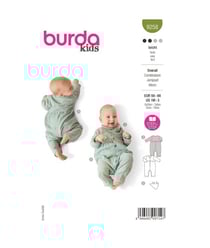 Patron Burda 9258 - Grenouillère et foulard bébé de 56 à 98 cm taille n°56-98