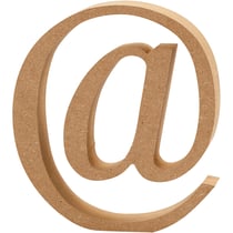 Symbole en MDF, @, H : 8 cm, ép. 1,5 cm, 1 pièce