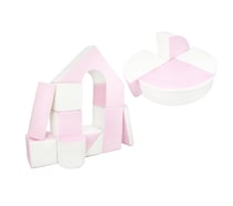 Set de 15 blocs en mousse le jeu blanc rose pastel