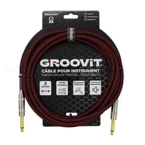 CABLE JACK 6.35 D/D - 3M - NYLON TRESSÉ ROUGE - GROOVIT®