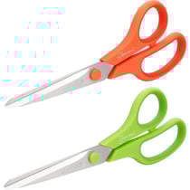 Ciseaux de bureau - Lames de 21 cm - Poignées souples et ergonomiques - Lot de 2 paires