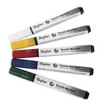 Set Marqueurs p. textile couvrant, pointe ronde 2 - 4mm, av.valve,Kit 5 pces
