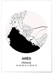 Affiche Carte Arès | A3 : 29,7x42cm