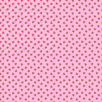 Tissu Coton imprimé Coeurs rouges sur fond Rose