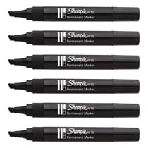 Lot de 6 marqueurs permanents pointe biseautée 1,5-5 mm - SHARPIE - Noir - W10