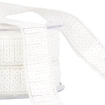 Galon paillettes blanc au mètre