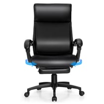 Fauteuil de bureau pivotant dossier inclinable ergonomique avec repose-pieds réglable en hauteur