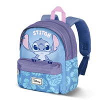 Petit Sac à Dos Stitch Disney Pastel Feuilles - Bleu / Violet