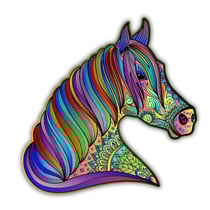 Cheval Fougueux - Puzzle en bois - Boite en carton