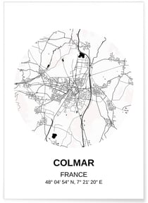 Affiche Carte Colmar | A3 : 29,7x42cm