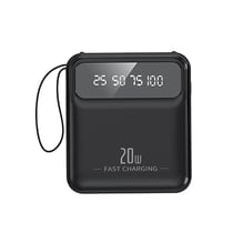 Avizar PowerBank 10000mAh 20W avec Écran LED / Torche / Câbles Compact Noir