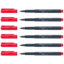 5 Feutres de coloriage pointe fibre 1,5 mm - FABER-CASTELL - Rouge - Neon