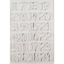 MégaCréa DIY - Chiffres en feutrine Calendrier de l'Avent Blanc 3 cm