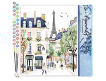 Peinture par Numéro Figured'Art - Aquarelle Rue de Paris - Kit de Loisir Créatif DIY Numéro d'Art Complet - 40x50cm sans châssis en bois