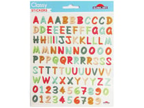 102 Autocollants - Alphabet & Chiffres - Couleurs naturelles