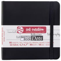 Carnet croquis 12x12cm - 80g - 80 feuilles - noir - Royal Talens
