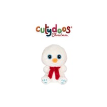 Peluche - Peluche > Bonhomme de Neige SNOWY Blanc Echarpe Rouge – 13 cm