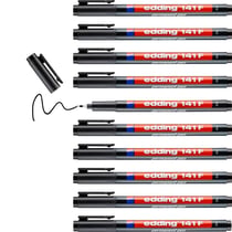 Lot de 10 marqueurs permanents pointe fine 0,6 mm - EDDING - Noir - 141F