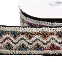 Bobine 10m galon brodé paillettes 55mm noir