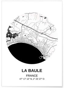 Affiche Carte La Baule | A3 : 29,7x42cm