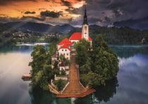 Puzzle 1000 pièces - Photo Odyssée : Lac De Bled, Slovénie - Trefl