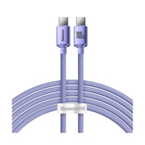 Baseus Câble USB-C vers USB-C 100W Série Crystal Shine Charge et Synchronisation 2m Lavande