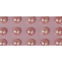 Demi-perles en plastique, autocollants, 5 mm, 80 pces, rose