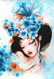 Puzzle 1000 pièces - Misstigri - Blue Flowers - Grafika