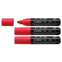 Lot de 3 marqueurs peinture acrylique pointe large biseautée - STABILO - Rouge foncé - FREE acrylic T800C