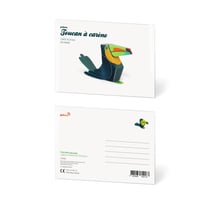 CARTE POSTALE TOUCAN À BEC ARC-EN-CIEL