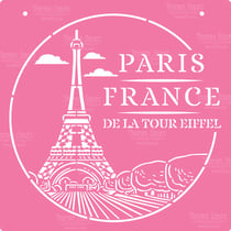 Pochoir plastique souple réutilisable 30 x 30 cm Fabrika Decoru PARIS TOUR EIFFEL 030