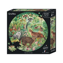 Puzzle 501 pièces - Puzzle Rond - Tiger Cats in the Jungle - Grafika