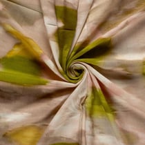 Tissu Lin Viscose Isaline fine aquarelle Rosée sur fond Ecru